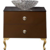 Тумба с раковиной Armadi Art NeoArt 80 шоколад с ручками Flora золото, с ножками