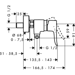 Смеситель для душа Hansgrohe Metris 31680000