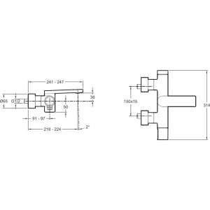 Купить Смеситель для ванны с душем Jacob Delafon Composed E73095-CP в Москве с доставкой Смеситель для ванны с душем Jacob Delafon Composed E73095-CP