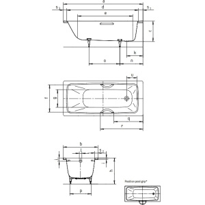 Стальная ванна Kaldewei Cayono 150x70 standard mod. 747 274700010001