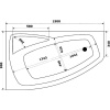Акриловая ванна STWORKI Монтре L 150x90 см, угловая, с каркасом, асимметричная