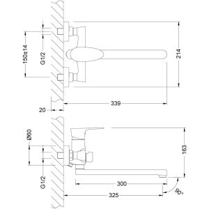 Универсальный смеситель Lemark Nero LM0251C