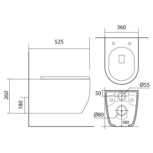Унитаз подвесной с сиденьем микролифт Aquatek Европа AQ1106L-00 безободковый
