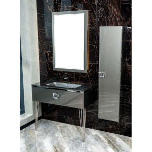 Зеркало Armadi Art Lucido 70x105 глянцевый графит, с подсветкой