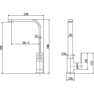 Смеситель для кухни Fashun A54018 сатин