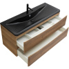 Тумба с раковиной BelBagno Acqua 120 подвесная, rovere rustico, черная матовая раковина