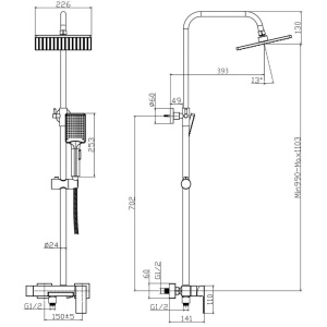 Душевая стойка Rush Thira TR3635-50Black черная