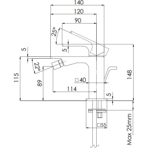 Смеситель для биде Remer Absolute AU20NO черный матовый