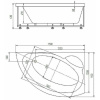 Акриловая ванна Aquatek Аякс 2 170х110 AYK170-0000085 левая, с фронтальным экраном (вклеенный каркас)
