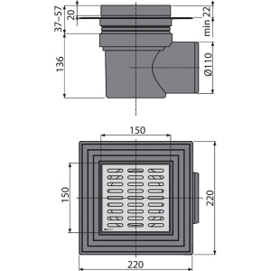Душевой трап AlcaPlast APV12