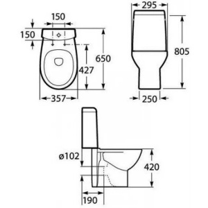 Чаша напольного унитаза Roca Victoria Nord 342ND7000