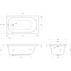 Акриловая ванна Cezares Eco 130x70 см, с ножками