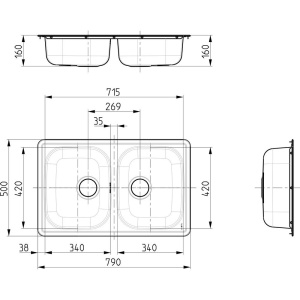 Мойка кухонная Alveus Line 90