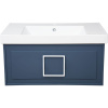 Мебель для ванной La Fenice Cubo 80 синяя, ручка белая
