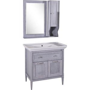 Зеркало ASB-Woodline Гранда 60 серое, с полкой