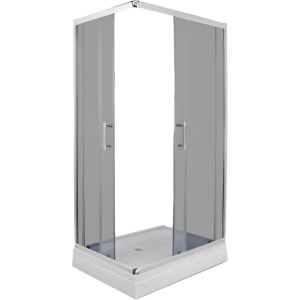 Душевой уголок Parly QZ81S 80x100, с поддоном, профиль хром, стекло тонированное