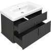 Тумба с раковиной STWORKI Молде 95, антрацит, с сифоном