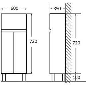 Тумба Vod-Ok Тендер 60 белый