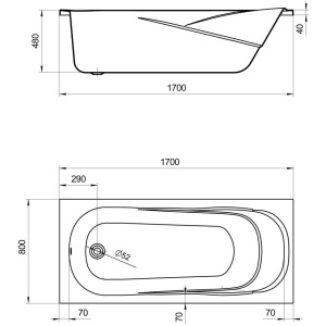 Акриловая ванна Santek Касабланка 170x80 1.WH30.2.441