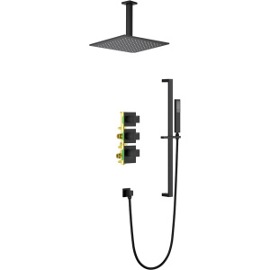 Купить Душевой комплект Timo Selene SX-2229/03SM С ВНУТРЕННЕЙ ЧАСТЬЮ, с термостатом, матовый черный в Москве с доставкой Душевой комплект Timo Selene SX-2229/03SM С ВНУТРЕННЕЙ ЧАСТЬЮ, с термостатом, матовый черный