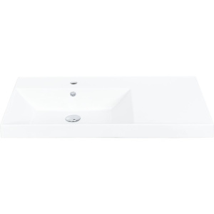Тумба с раковиной La Fenice Cubo 90 L серая, ручка черная