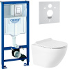 Комплект Унитаз подвесной BelBagno Sfera-r BB046CH-TOR безободковая + Крышка Piano BB2111SC с микролифтом + Инсталляция Grohe Rapid SL 38772001 3 в 1 с кнопкой смыва + Шумоизоляция