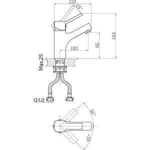 Смеситель для раковины D&K Rhein.Dusseldorf DA1492101