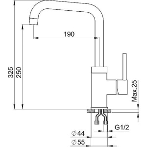 Купить Смеситель для кухни Granula 0041, хром в Москве с доставкой Смеситель для кухни Granula 0041, хром