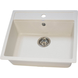 Комплект Мойка кухонная Ulgran U-104 -331 молочная + Смеситель U-007 -331 белый