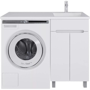 Тумба с раковиной SanStar Эллада 50 белая, раковина Эстет Даллас 1100 R