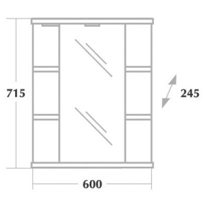 Зеркало-шкаф Onika Глория L 60 с подсветкой