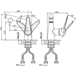 Купить Смеситель для раковины Rush Jawa JA0735-12 в Москве с доставкой Смеситель для раковины Rush Jawa JA0735-12