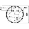 Зеркало круглое Raval Novato 60, с подсветкой