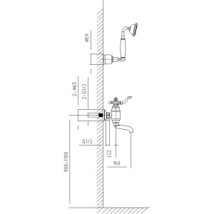 Купить Смеситель для ванны с душем Timo Lina 7034/02Y antique в Москве с доставкой Смеситель для ванны с душем Timo Lina 7034/02Y antique