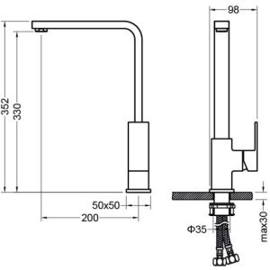 Смеситель для кухни Aquatek Либра AQ1680CR хром