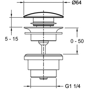 Купить Донный клапан Jacob Delafon E30536-BL с системой клик клак в Москве с доставкой Донный клапан Jacob Delafon E30536-BL с системой клик клак