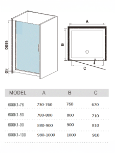 Купить Душевое ограждение 800х1850 мм WeltWasser 600 WW600 600K1-80 (10000002731) в Москве с доставкой Душевое ограждение 800х1850 мм WeltWasser 600 WW600 600K1-80 (10000002731)