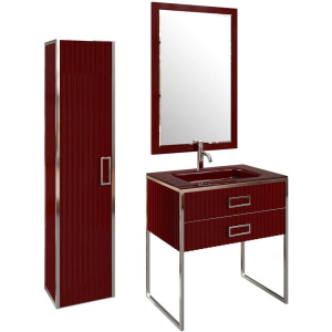 Шкаф-пенал Armadi Art Monaco подвесной, бордо глянец, хром