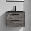 Тумба с раковиной Vincea Chiara 2D 60, 2 ящика, камень, с черной раковиной