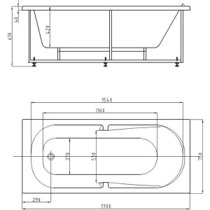 Купить Акриловая ванна Акватек Лея LEY170-0000045 без опоры 170x75 см, со сливом-переливом, слив справа в Москве с доставкой Акриловая ванна Акватек Лея LEY170-0000045 без опоры 170x75 см, со сливом-переливом, слив справа
