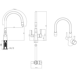 Купить Смеситель для кухни Lemark Comfort LM3075C-Orange с гибким изливом, хром, оранжевый в Москве с доставкой Смеситель для кухни Lemark Comfort LM3075C-Orange с гибким изливом, хром, оранжевый