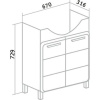 Тумба с раковиной Runo Эрика 70