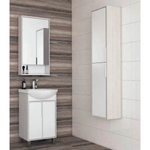 Купить Тумба с раковиной Aquaton Рико 50 1A2124K1RIB90 белая, ясень фабрик в Москве с доставкой Тумба с раковиной Aquaton Рико 50 1A2124K1RIB90 белая, ясень фабрик