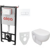 Комплект Унитаз подвесной Seramiksan Natura A051041H + Крышка AG50002 + Инсталляция AlcaPlast AM101/1120-4:1 RU M570-0001 кнопка смыва белая