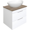 Тумба с раковиной STWORKI Копенгаген 60 белая, с раковиной STWORKI Moduo 55 Leaf