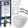 Комплект Унитаз подвесной BelBagno Amanda BB051CHR безободковый + Крышка BB2034SC с микролифтом + Инсталляция Geberit Duofix UP 320 111.300.00.5 + Кнопка Sigma 01 115.770.11.5 белая + Крепления 111.815.00.1 к стене + Шумоизоляция