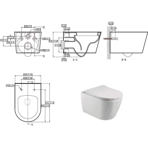 Унитаз подвесной с сиденьем микролифт Aquatek Бетта AQ1253W-00 безободковый