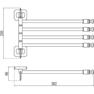 Полотенцедержатель Savol 64 S-006404 бронза, четверной