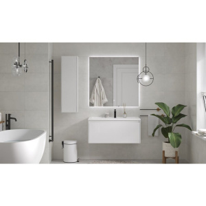 Купить Тумба с раковиной Velvex Klaufs 100.1Y.New белая, подвесная в Москве с доставкой Тумба с раковиной Velvex Klaufs 100.1Y.New белая, подвесная