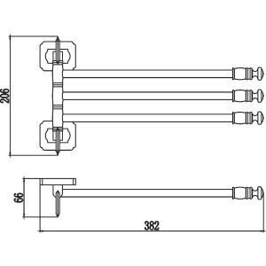 Полотенцедержатель Savol 64 S-006403 бронза, тройной